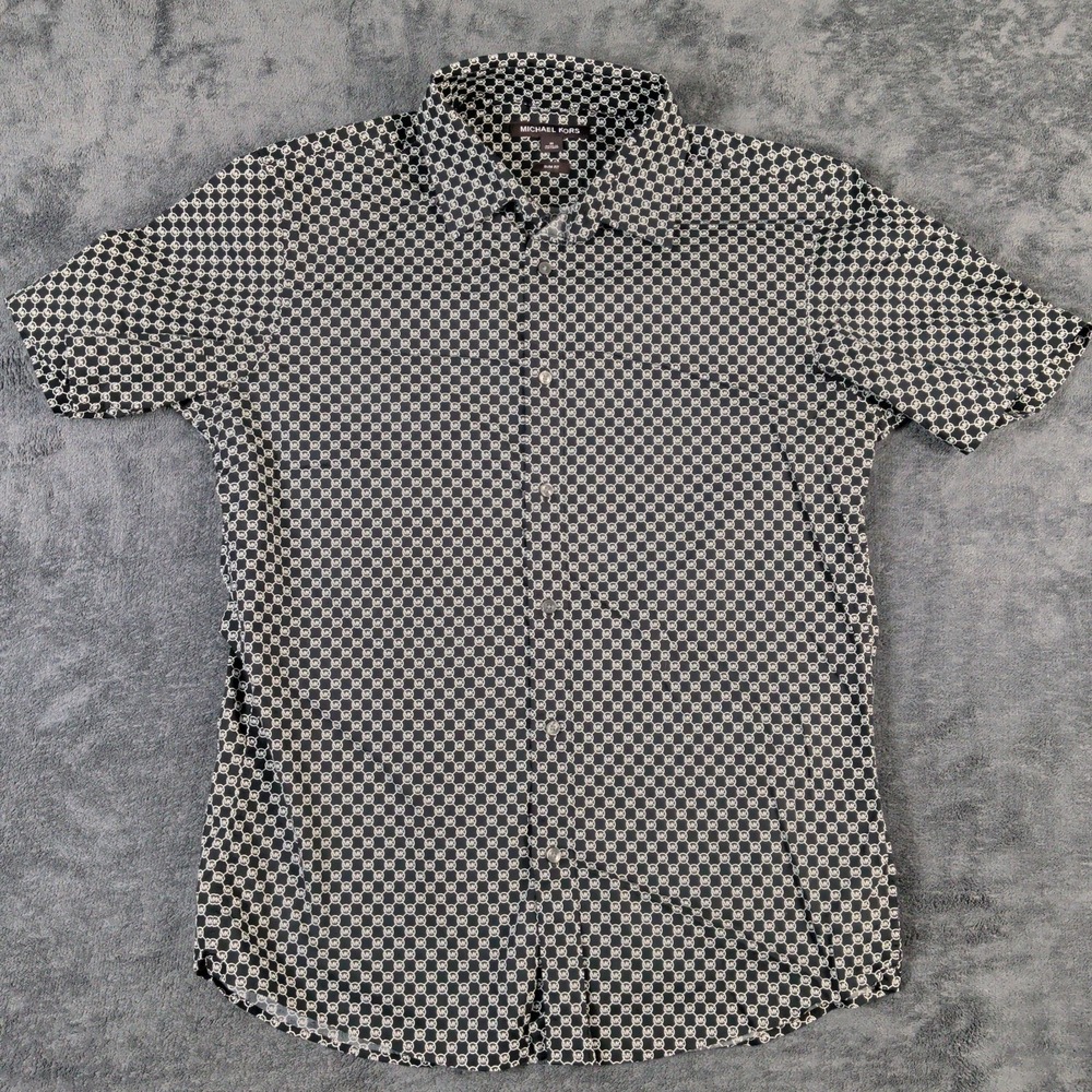 MICHAEL KORS SLIM FIT STRETCH MEN LONG SLEEVE DRESS SHIRT - SIZE MEDIUM
